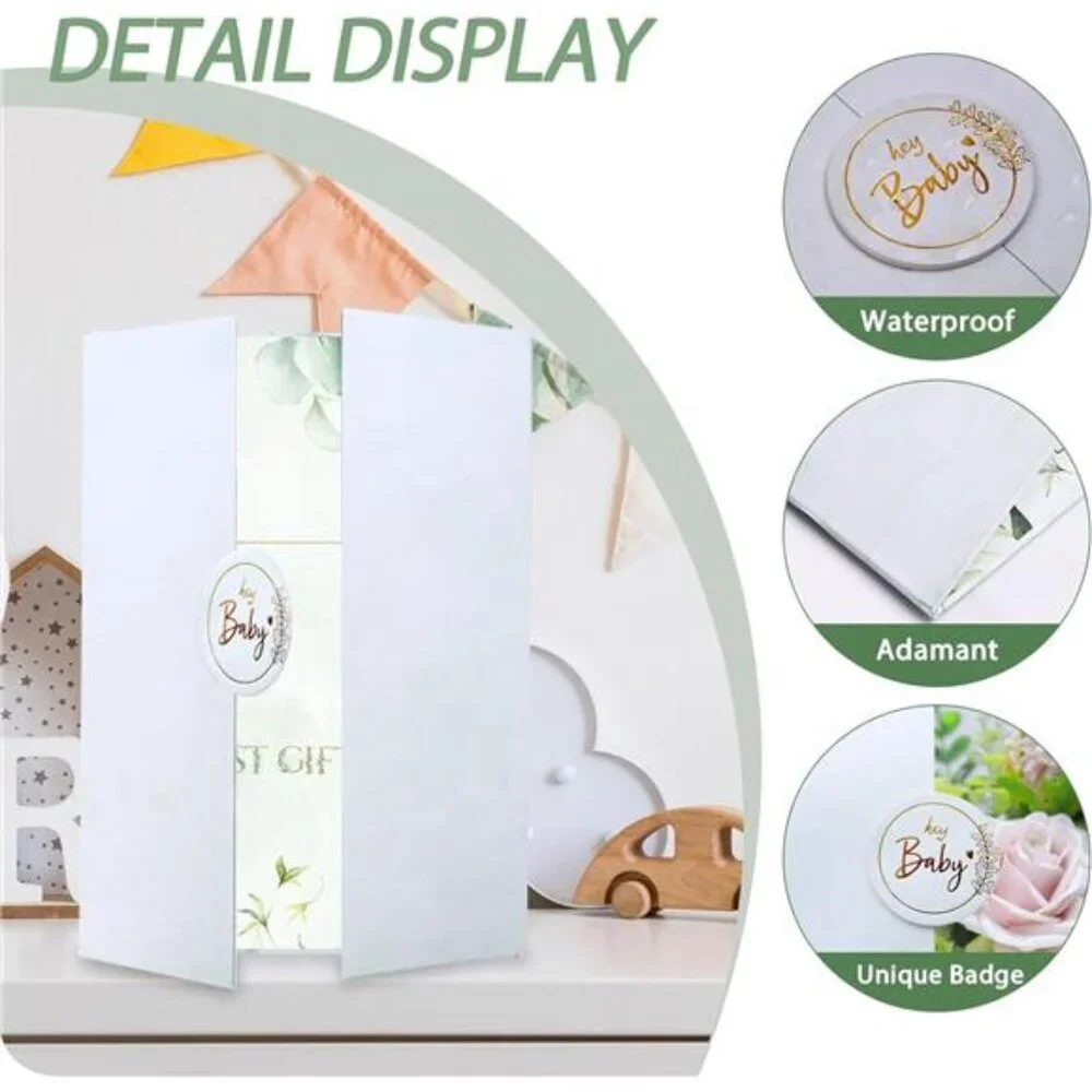 Baby Shower Guest Book Green White Signature Book DIY Party Decorations Keepsake